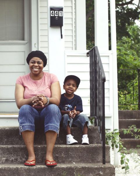 Image of Jennifer Mathis and her son
